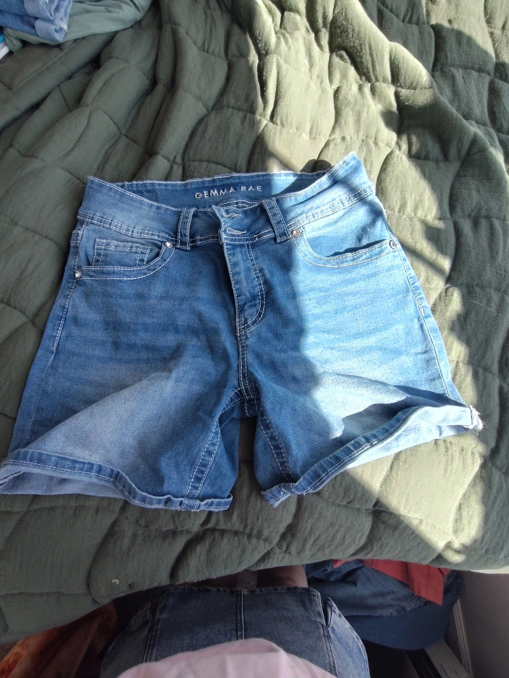Gemma Rae Women's Mid Blue Denim Jean Shorts